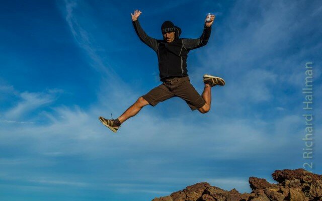 Richard Jumping with PF at Haleakala 1